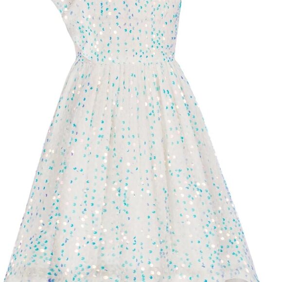 Girls One Shoulder Sequin Dress High Low Party Dress for 5-14Y - Picture 1 of 8